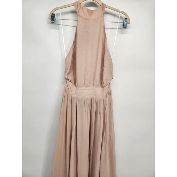 NWT Reformation Andee Halter Maxi Dress Size 4 CHAMPAGNE pink #2F502 - Picture 4 of 13
